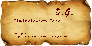 Dimitrievics Géza névjegykártya